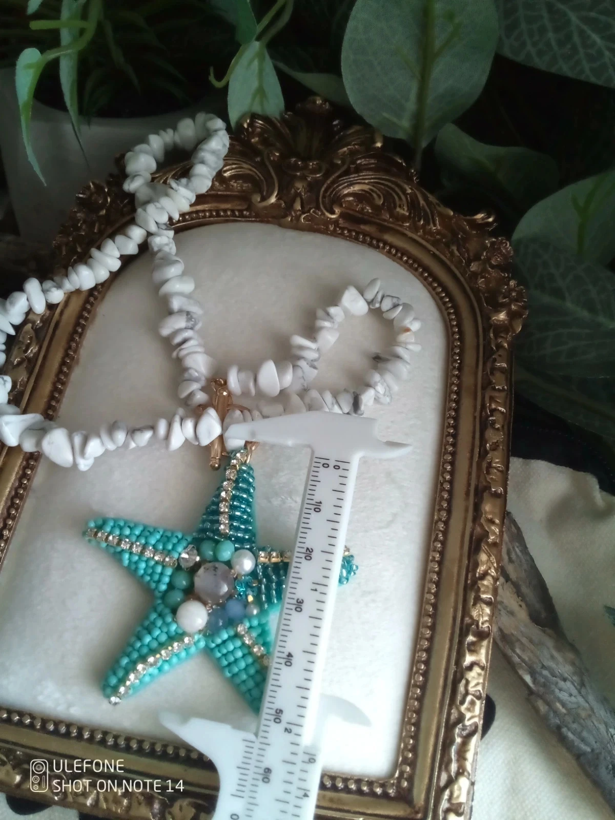 Collier pierres howlite et étoile avec pierres de labradorite et pierre de lune – photo 3